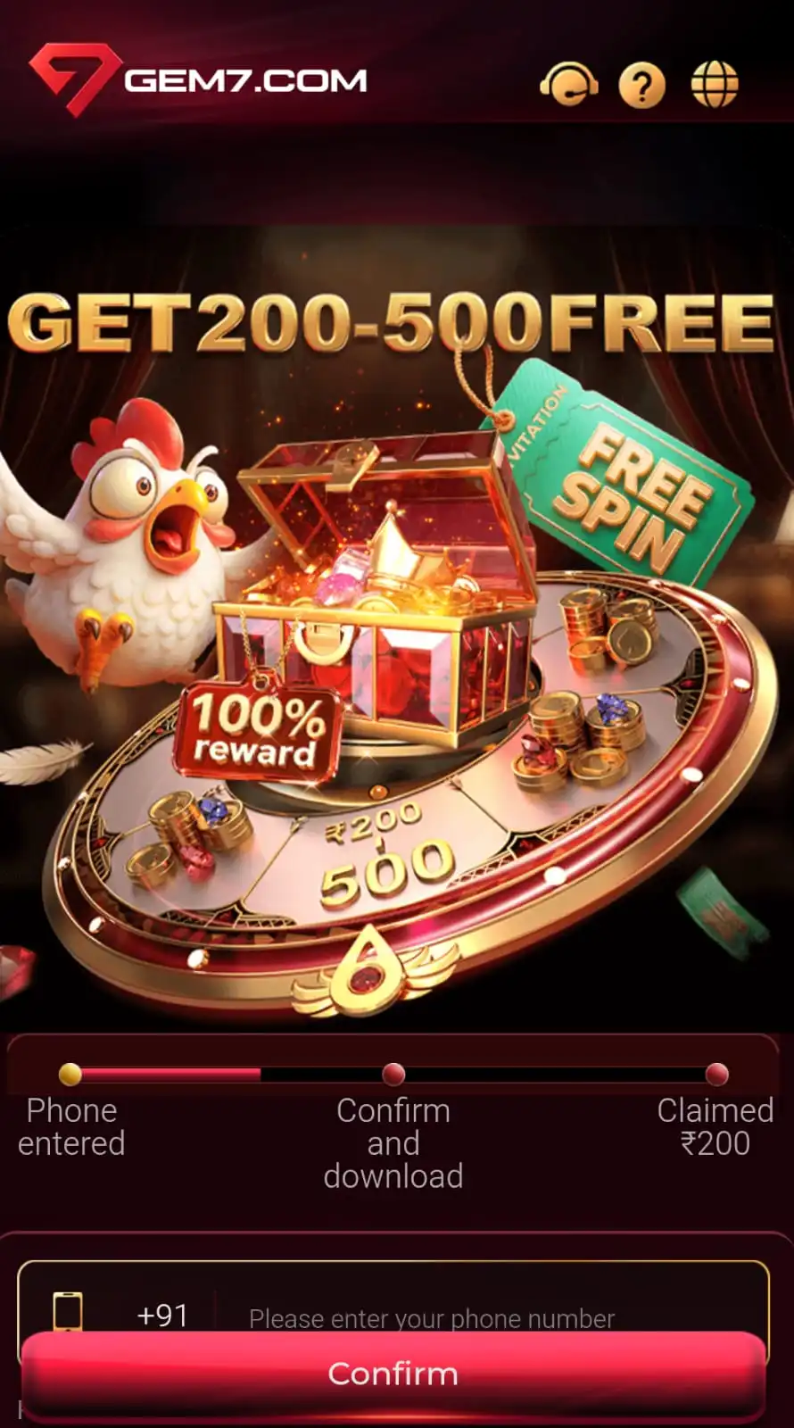 FN7 Game mobile app and gaming interface
